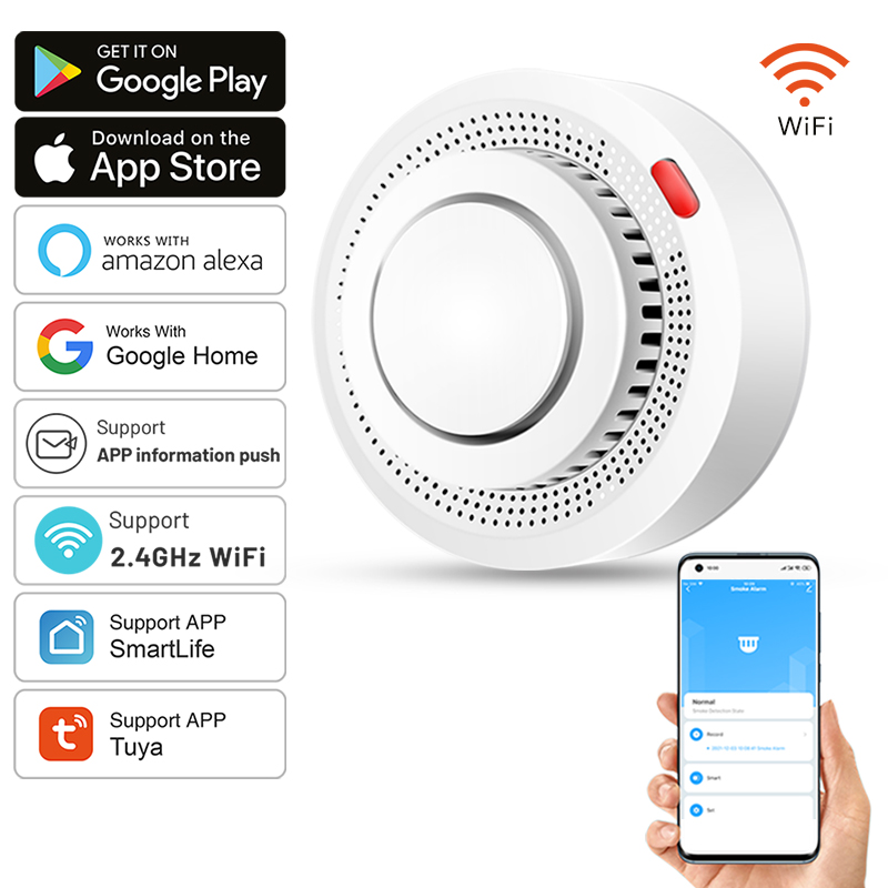 Smoke Detector Interconnected - Tuya Smart WiFi Rooksensor Brandbeveiliging Rookmelder