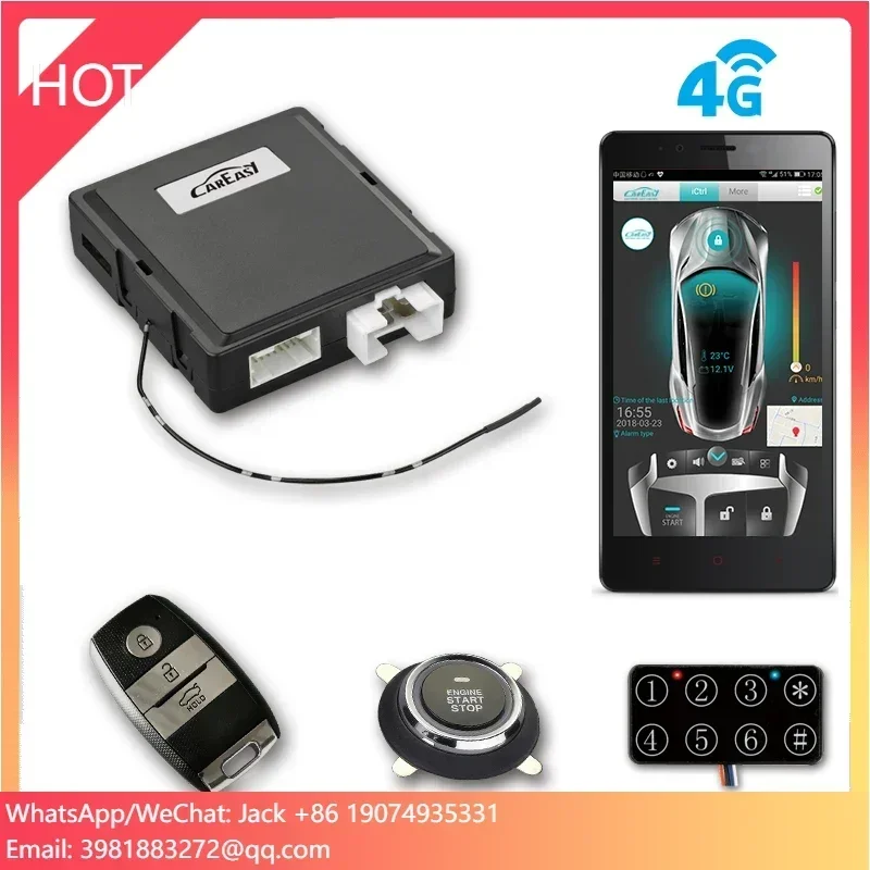Door Stop Alarm - 4G GPS/GSM autoalarm PKE sleutelloos start-stopsysteem
