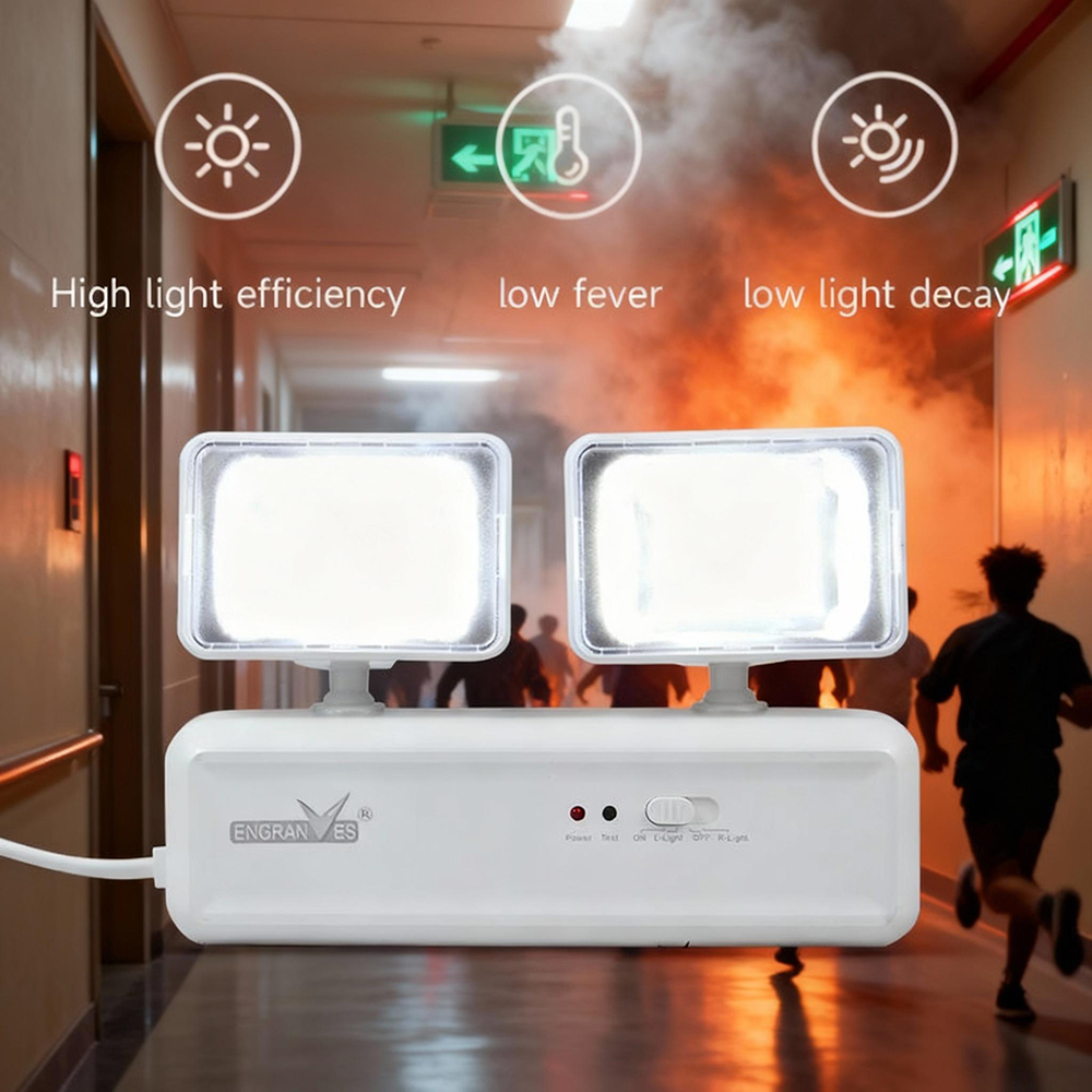 Power Outage Light - Nooduitgangslicht LED-noodlampen Dubbele koppen Batterijback-up Brandbestrijdingslicht