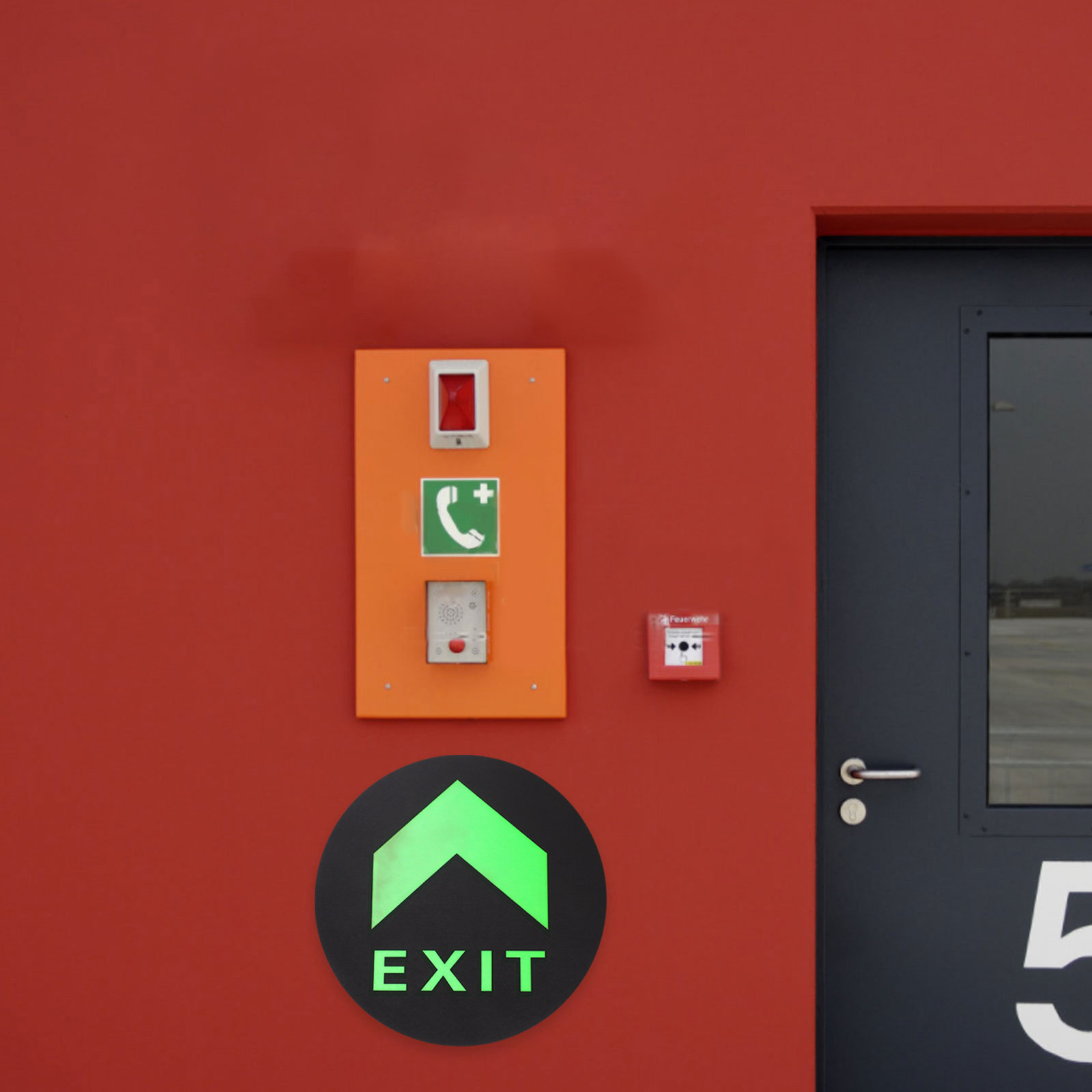 Emergency Exit Sign - 5 stuks Glow-in-the-dark uitgangsbordstickers, vloerveiligheidsindicator voor