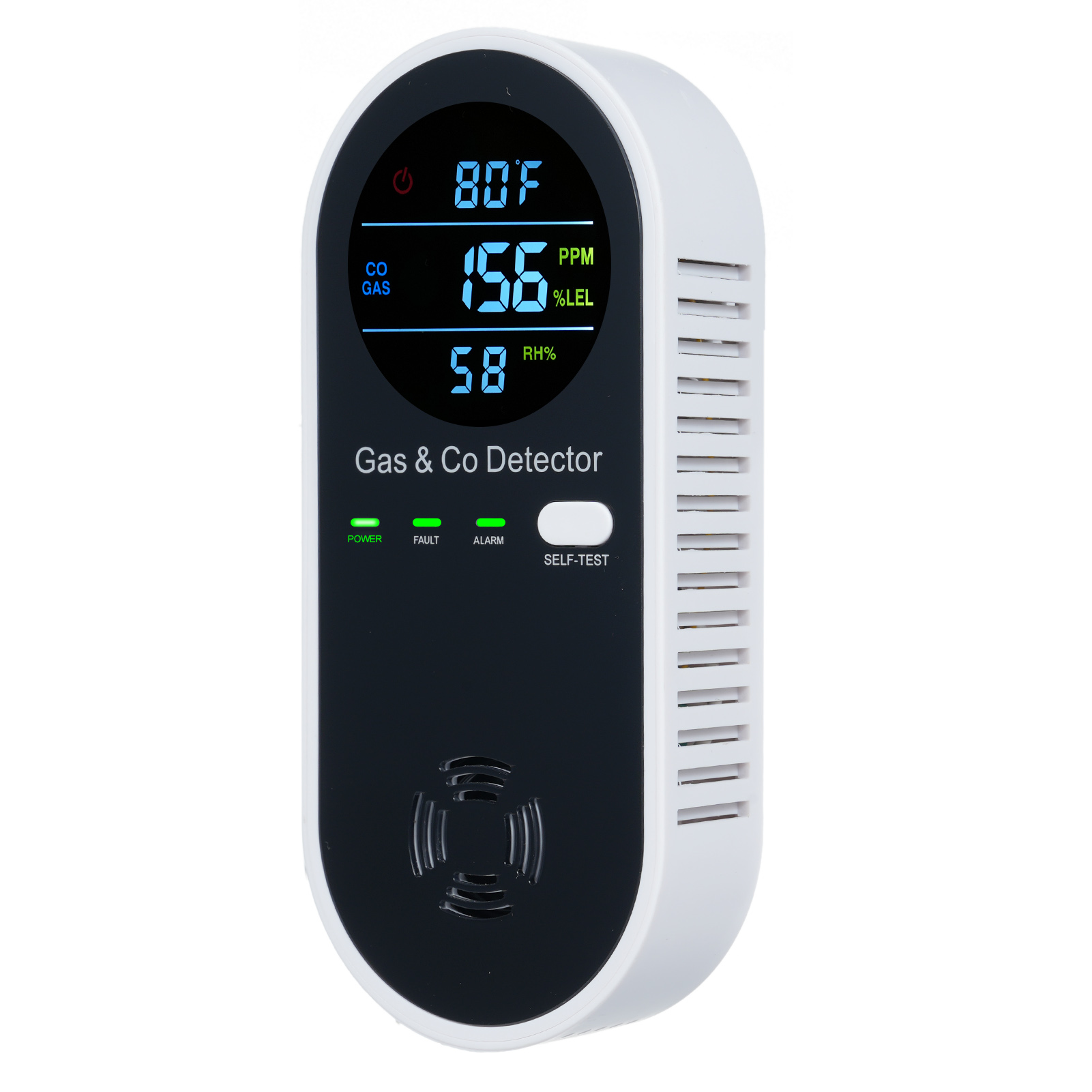Co Detector Plug - 4-in-1 CO-monitoralarm met LCD-scherm Koolmonoxide- en