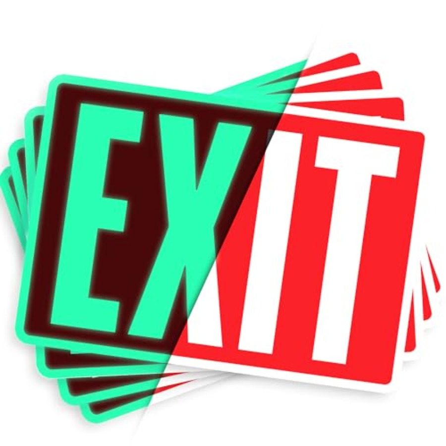 Emergency Exit Sign - Exit-stickerstickers, Glow in the Dark, 10