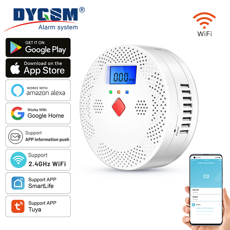 Co Detector Plug - Tuya Wifi Slimme Koolmonoxide Detector Alarm