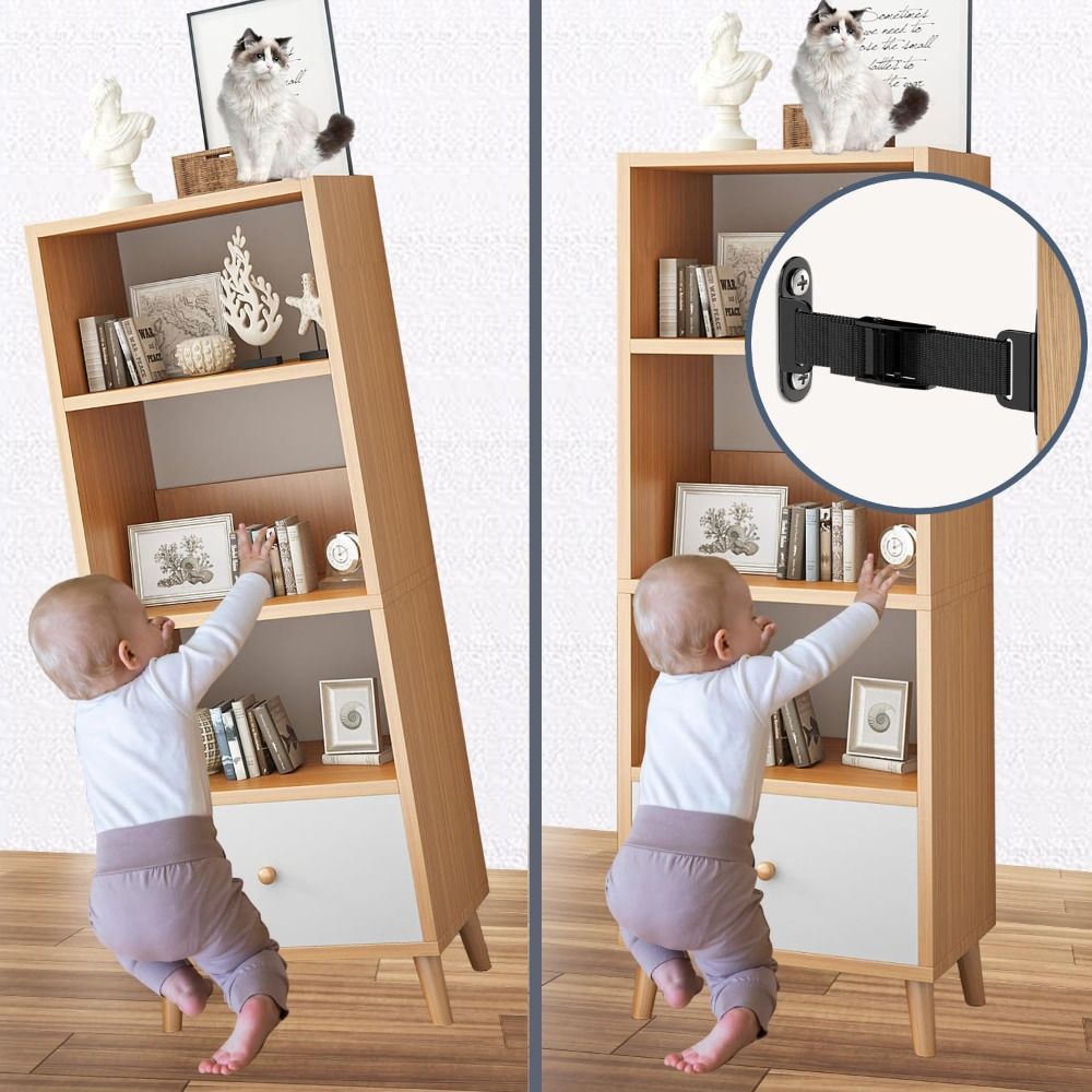Earthquake Anchor Strap - Aardbevingsbestendige meubelankers Kinderbeveiliging Verstelbare meubelveiligheidsset Universele