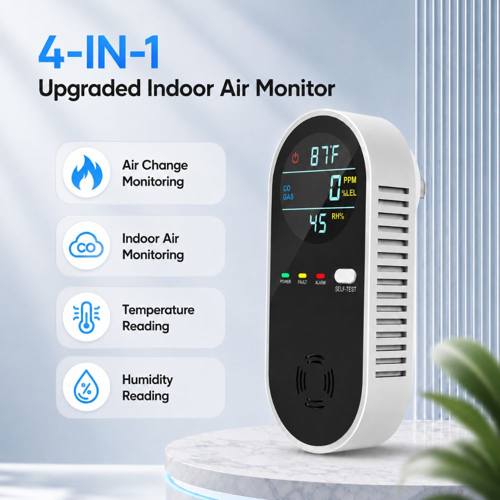 4-in-1 LED-display gasdetector - Co Detector Plug recensie en prijs