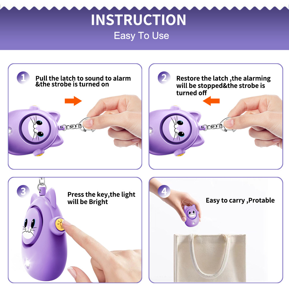 H8 2024 Nieuw schattig kattenp - Personal Alarm Keychain recensie en prijs