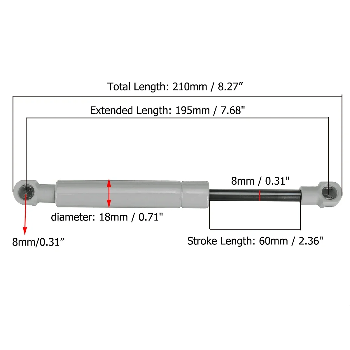 200-380N 195mm 8mm voor RV Bed - Window Lock Bar recensie en prijs